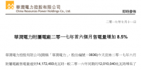  華潤電力2017年前6月<font color=