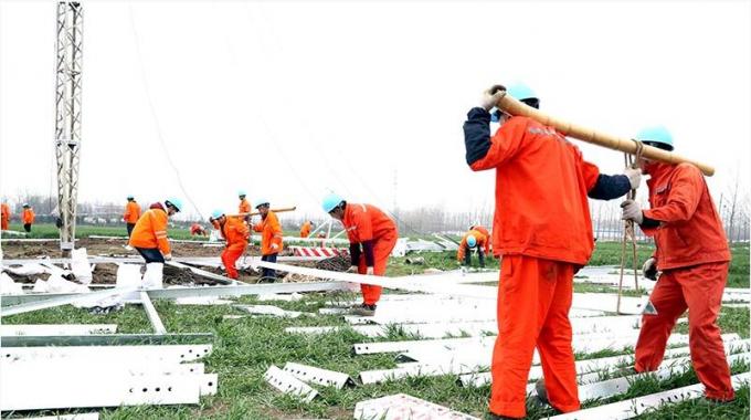 灌云厲蕩-灌南李集220千伏線路工程進(jìn)入全面組塔施工階段