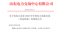 山東省2018年年度電力直接交易（雙邊協(xié)商）結(jié)果公告：交易電量56472630兆瓦時