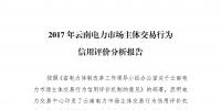 2017年云南電力市場主體交易行為信用評價分析報(bào)告