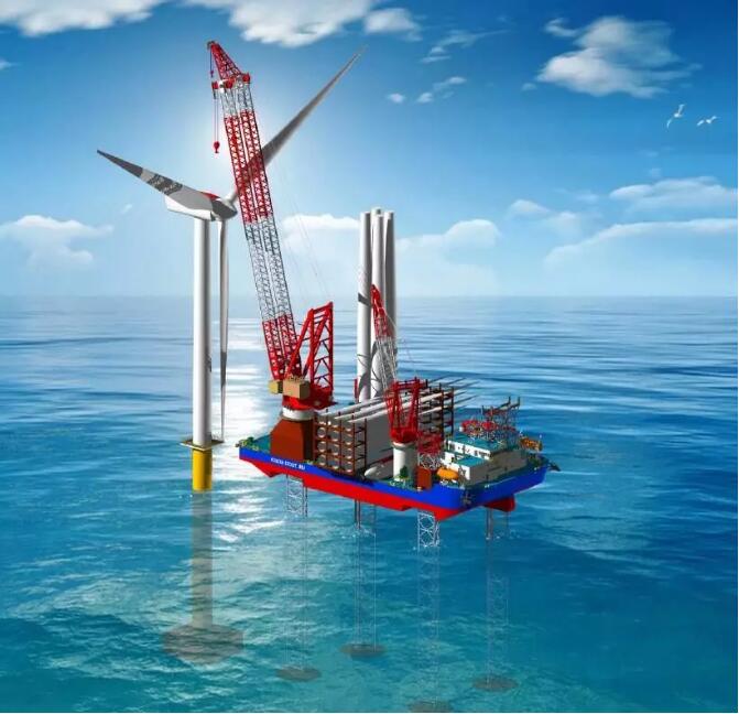 桁架樁腿自升式！中國(guó)最先進(jìn)風(fēng)電安裝平臺(tái)開工
