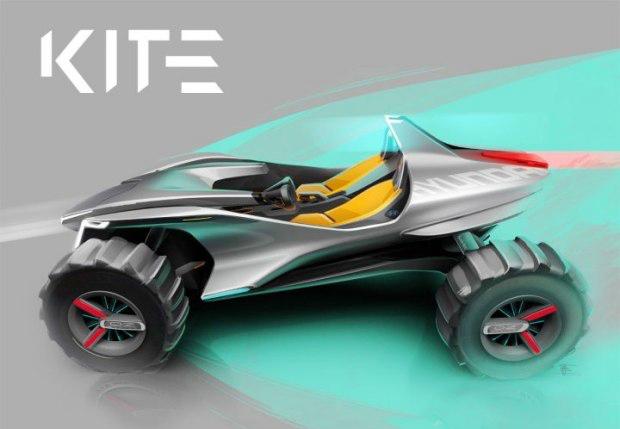 現(xiàn)代新款電動(dòng)汽車Kite 可變水上摩托艇 實(shí)現(xiàn)水陸兩用