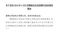 2018年4月江蘇購皖電東送掛牌交易結(jié)果的通知