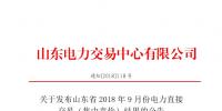 山東2018年9月份電力直接交易(集中競價)結(jié)果:出清價391.5元/兆瓦時