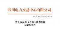 四川2018年9月第2周周交易結果