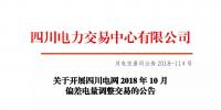 公告 | 關(guān)于開展四川電網(wǎng)2018年10月偏差電量調(diào)整交易的公告