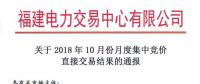 福建2018年10月月度集中競(jìng)價(jià)直接交易：成交電量14.34億千瓦時(shí)