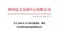 公告 | 關(guān)于2018年10月四川送河南、湖北月內(nèi)省間外送交易結(jié)果的公告