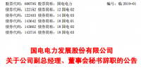 國家能源集團(tuán)旗下國電電力副總經(jīng)理、董事會秘書李忠軍辭職