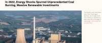 2022年能源危機導致煤炭消費反彈，但可再生能源投資上升更快